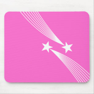 Shooting Stars - Wit op roze FF66CC Muismat