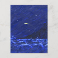 Shootschilderij van de Night Sky Ocean Cliff Star 