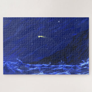 Shootschilderij van de Night Sky Ocean Cliff Star  Legpuzzel