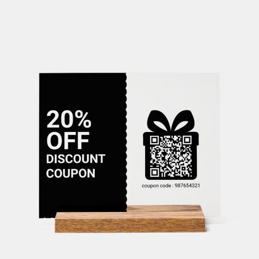 Shop Discount Coupon QR Code black Marketing (Recto)