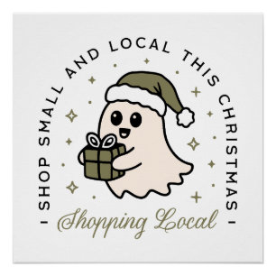 Shop klein en lokaal deze groene kerst perfect poster