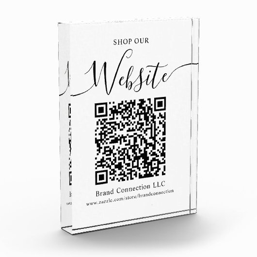 Shop onze website QR Code Bedrijfsnaam Fotoblokken (Links)