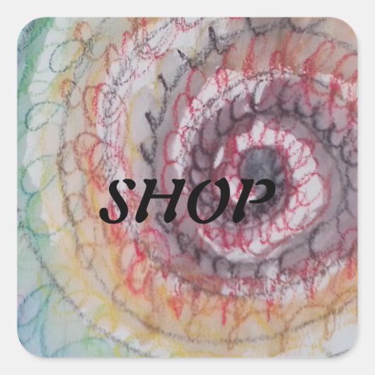 SHOP STICKER LABELS VAN ARTIEST PAULA REILLY. (Voorkant)