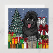 Shopaholic puppy uit Newfoundland Feestdagenkaart (Voorkant / Achterkant)