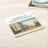 Shopenbaarport LA Map Coordinates Style Vierkante Kartonnen Onderzetter (Schuin)