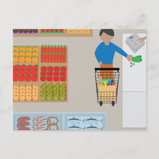 Shopper from a Grocery Store Briefkaart (Voorkant)