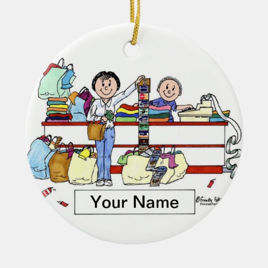 Shopper - Vrouw Keramisch Ornament (Voorkant)