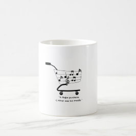 Shopping cart mug with musical notes, funny, humor koffiemok