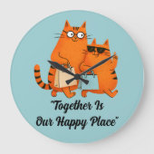 Shopping Day Cat Love Grote Klok (Voorkant)