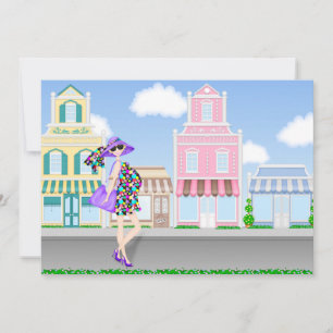 Shopping maman enceinte Baby shower Invitation