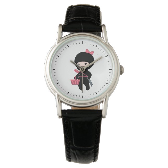 Shopping Ninja Girl Horloge (Voorkant)