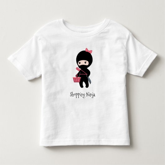 Shopping Ninja Girl Kinder Shirts (Voorkant)