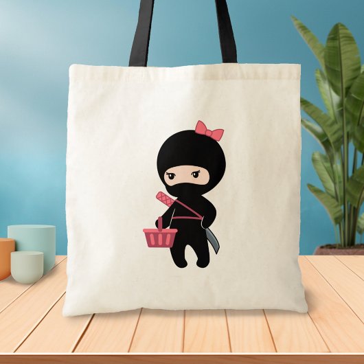 Shopping Ninja Girl Tote Bag
