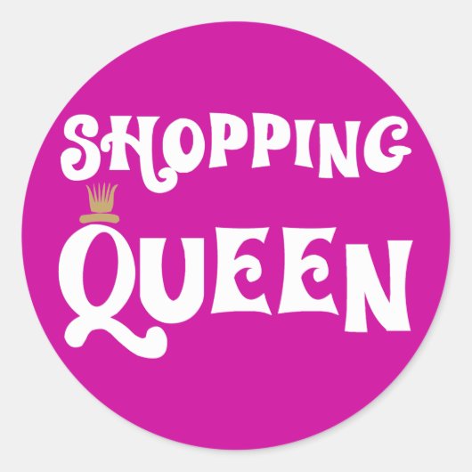 shopping queen ronde sticker (Voorkant)