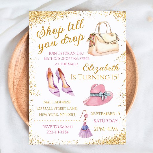 Shopping Spree Invitation Anniversaire