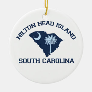 SHORE OVAL AHilton Head Island. Keramisch Ornament
