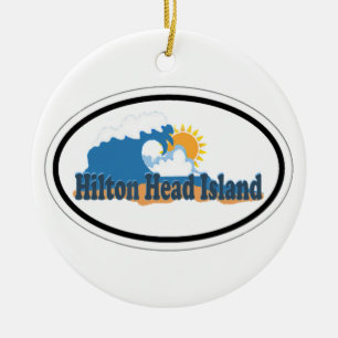 SHORE OVAL AHilton Head Island. Keramisch Ornament