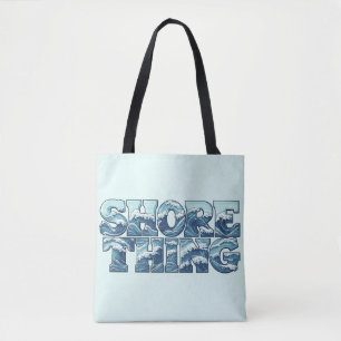 Shore Thing Retro Grafische Blauwe Oceaangolven Draagtas