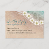 Shoreline Dreams Waterverf Strand Bruiloft RSVP Informatiekaartje (Voorkant)