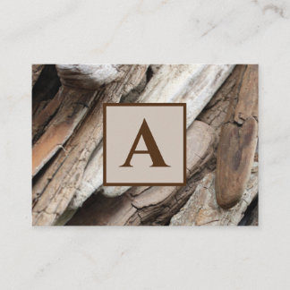 Shoreline Driftwood foto met Monogram Visitekaartje