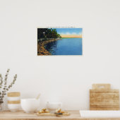 Shoreline Uitzicht van het Sseneca Lake Park Pavil Poster (Keuken)