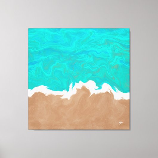 Shores van het Abstracte schilderen van het paradi Canvas Afdruk (Voorkant)