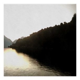 Shores van schaduwlandschapskunst perfect poster