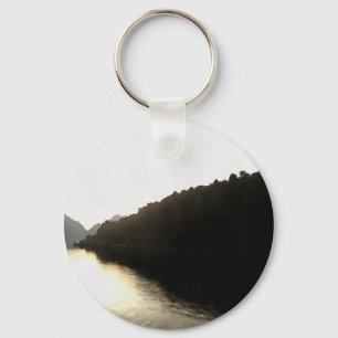Shores van schaduwlandschapskunst sleutelhanger