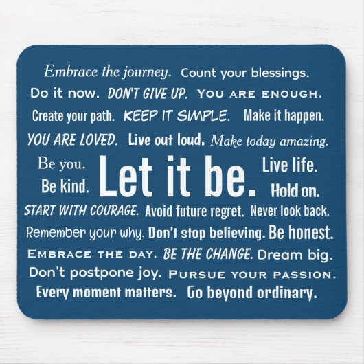 Short Inspirational Quotes On Blue Muismat (Voorkant)