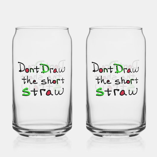 Short Straw Glass Blikvorm Glas (Voorkant)