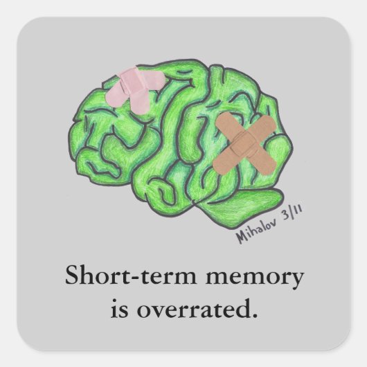 "Short-term memory"-sticker Vierkante Sticker (Voorkant)