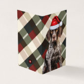 Shorthair Pointer GSP Dog Holiday Plaid Christmas Kaart (Buitenkant)
