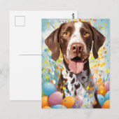 Shorthaird Pointer Happy Easter Briefkaart (Voorkant / Achterkant)