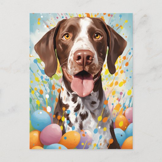 Shorthaird Pointer Happy Easter Briefkaart (Voorkant)