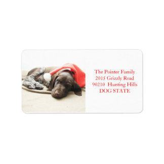 Shorthaired Pointer Holiday Adres Label