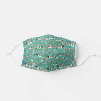 Shorthorn Floral turquoise  Stoffen Mondmasker