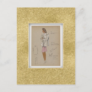 Shortie Coat. mode vintage 1940 Briefkaart