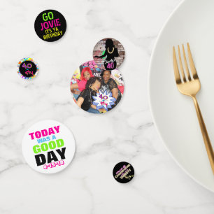 Shorty's 40 Retro Hip hop Birthday Photo Confetti