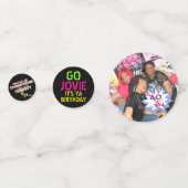 Shorty's 40|Retro Hip hop Birthday Photo Confetti (Devant)