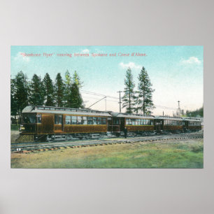 Shoshone Flyer-trein naar Spokane Poster
