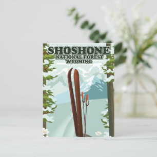 Shoshone National Forest Ski-reisposter Briefkaart