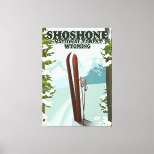 Shoshone National Forest Ski-reisposter Canvas Afdruk