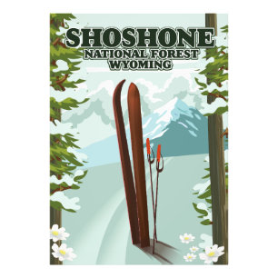 Shoshone National Forest Ski-reisposter Foto Afdruk