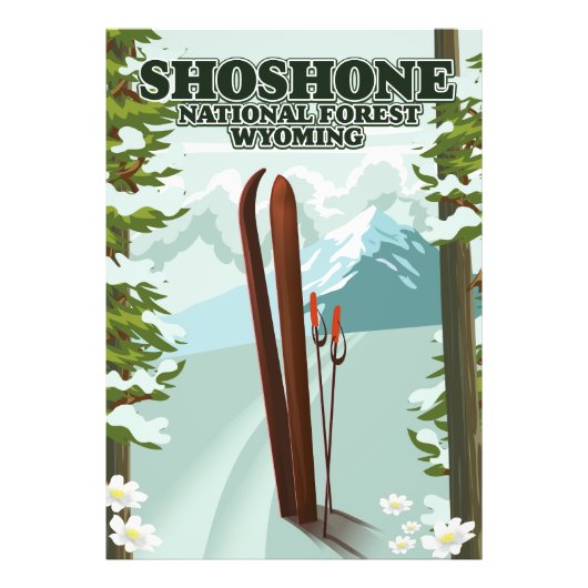 Shoshone National Forest Ski-reisposter Foto Afdruk (Voorkant)