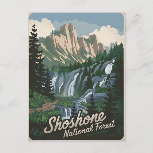 Shoshone National Forest vintage Briefkaart (Voorkant)