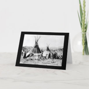 Shoshoni Indiër en Tipi 1884 van de Huid Kaart