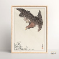 Shoson Ohara Eagle in Snowstorm Japanse Vogelkunst