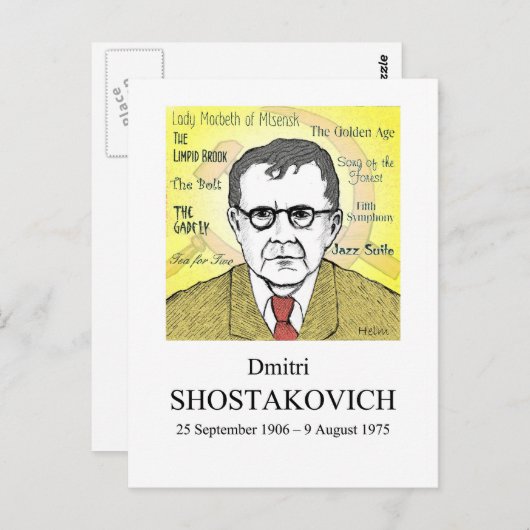 Shostakovich Briefkaart (Voorkant / Achterkant)