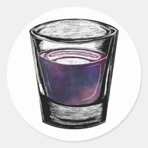 shot glaasje ronde sticker
