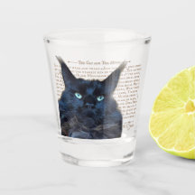 Shot glas - zwart Maine Coon kat